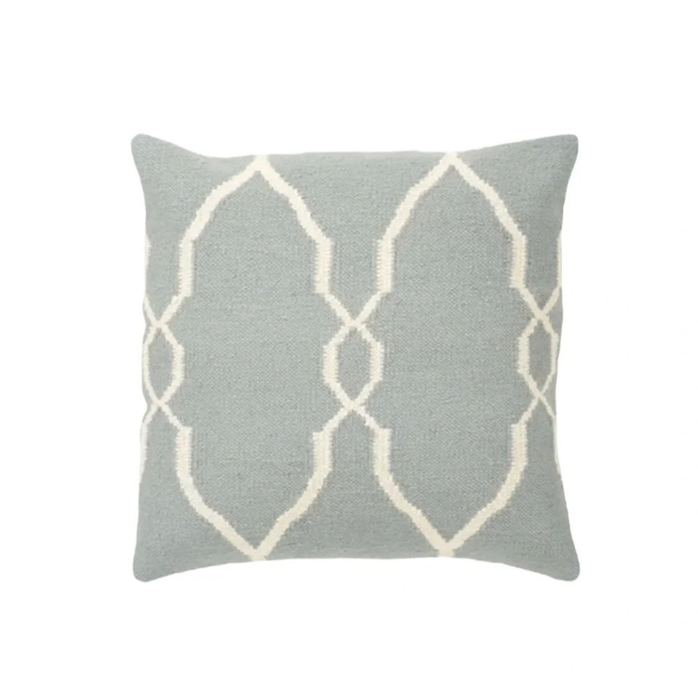 New! SURYA WOOL COTTON GEOMETRIC SQUARE THROW DECORATIVE PILLOW 18x18